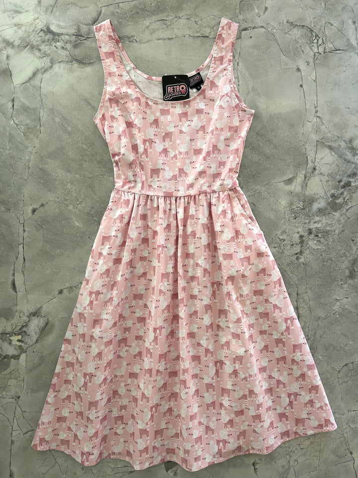 Pink Poodles Fit &amp; Flare Dress