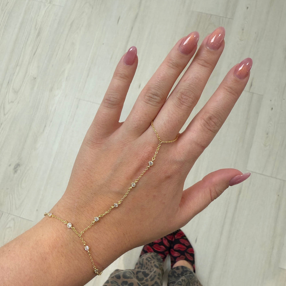 Floating Diamond Hand Chain Bracelet from KADOU Boutique