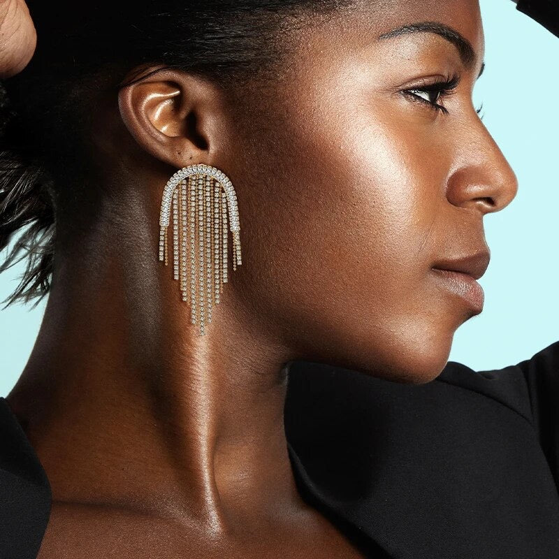 Rochelle Cz Drop Earring from KADOU Boutique