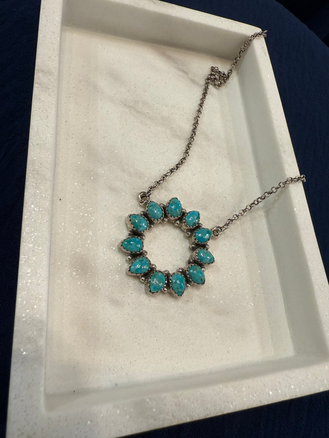 Handcrafted Kingman Turquoise and Silver Necklace