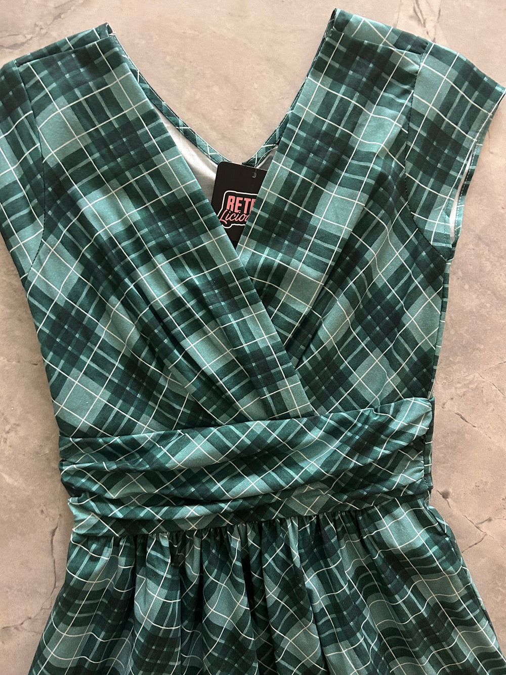 Green Plaid Greta Dress - 2X Only, 1 Left! from KADOU Boutique