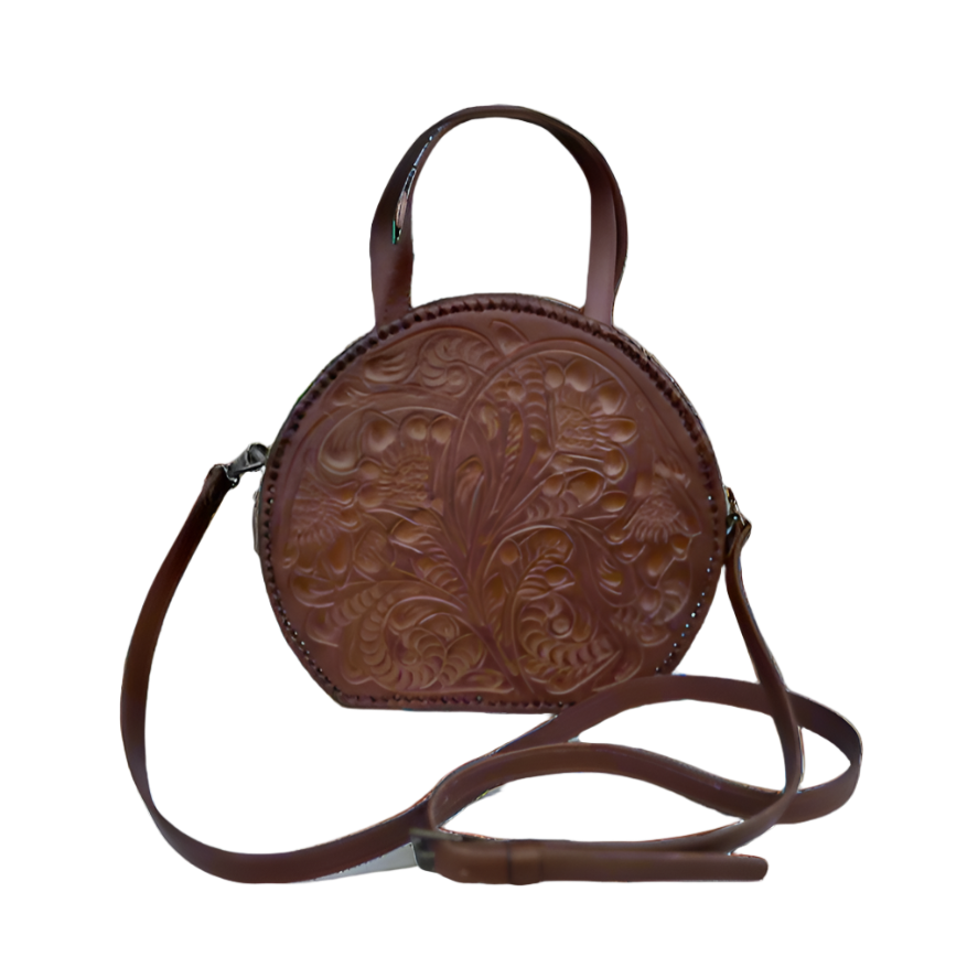 The Dixie | Hand-Tooled Leather Canteen Handbag