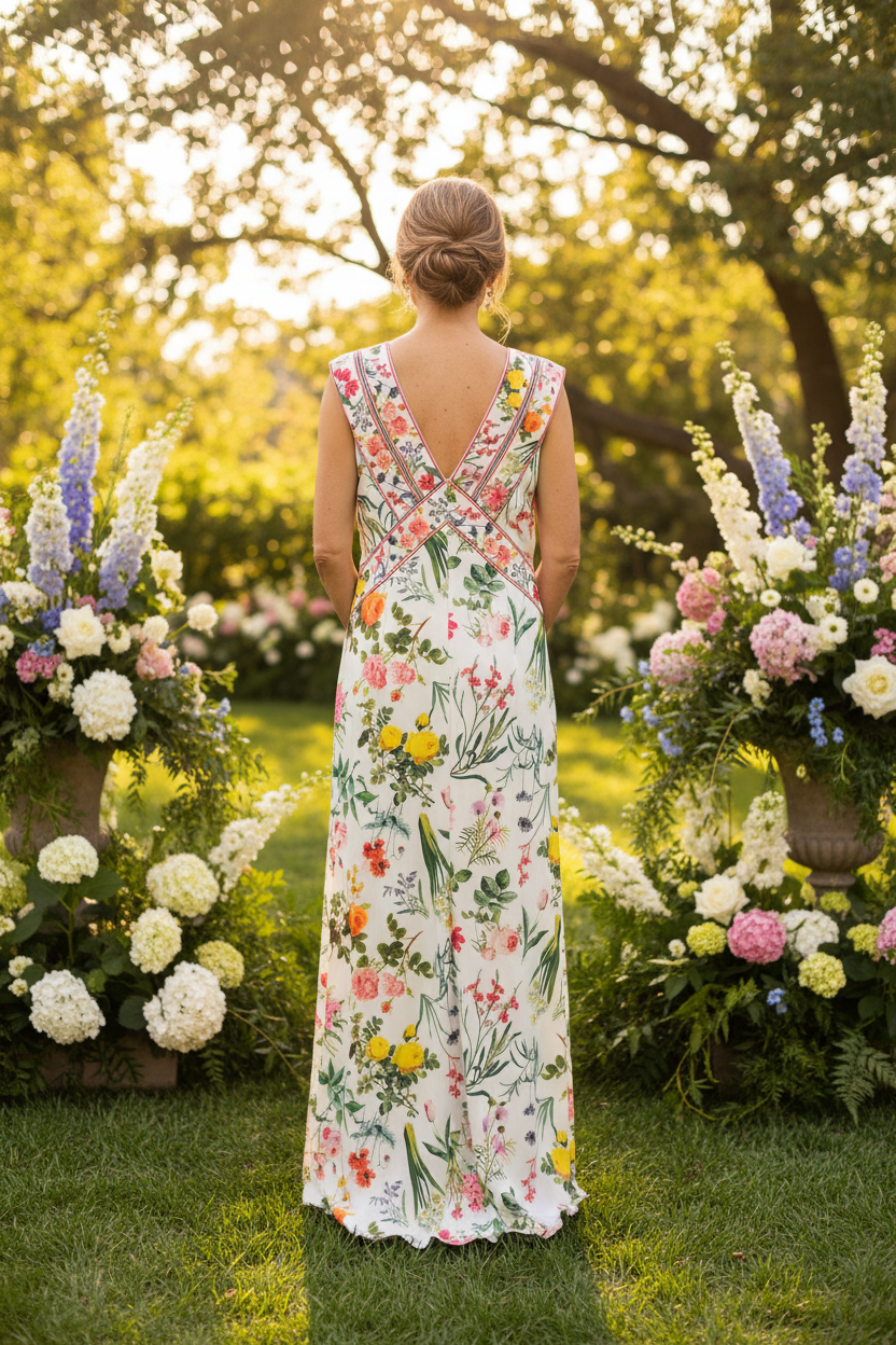 Tadashi Shoji Floral Chiffon Elegant Dress