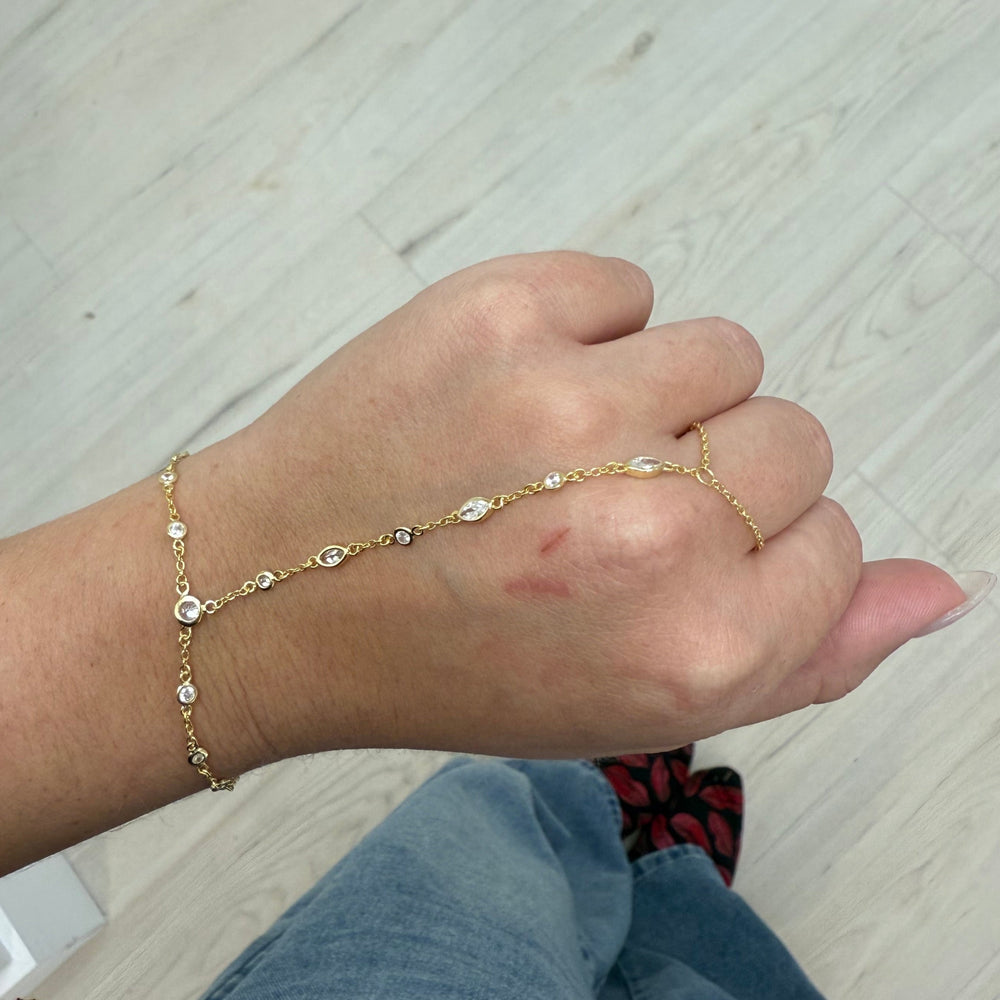 Seraphine Cz Hand Chain Bracelet from KADOU Boutique