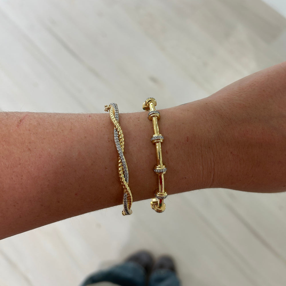 Pave Two Tone Studded Cuff from KADOU Boutique
