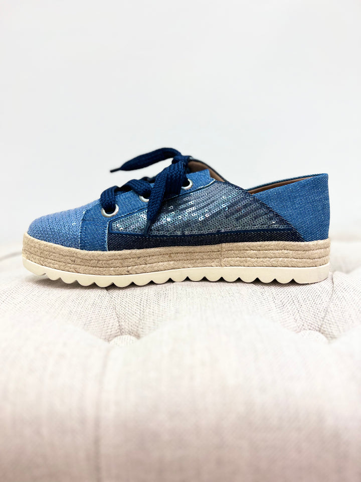 Denim Sequin Sneakers