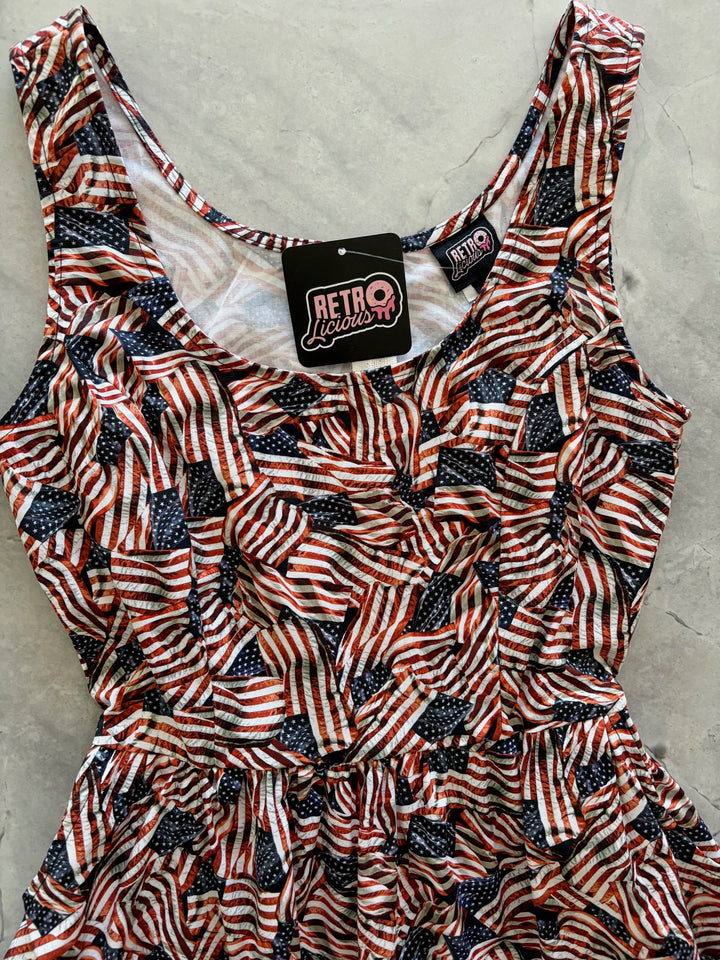 American Flag Fit &amp; Flare Dress