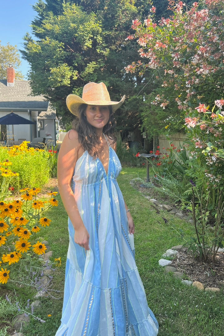 Nibi the Label Ziggy Scarf Dress - Blue/Gold