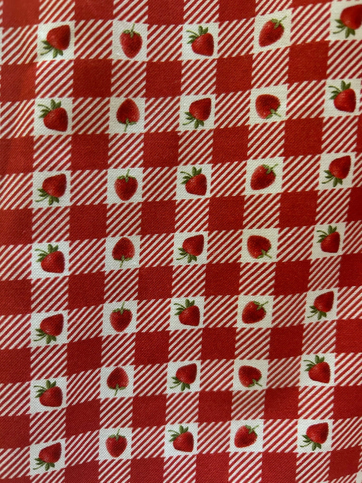 Strawberry Gingham Collared Dress