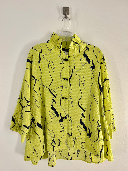 Abstract Printed Blouse Lime