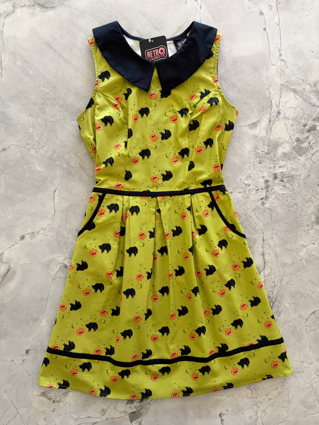 Black Cat Collared Dress from KADOU Boutique