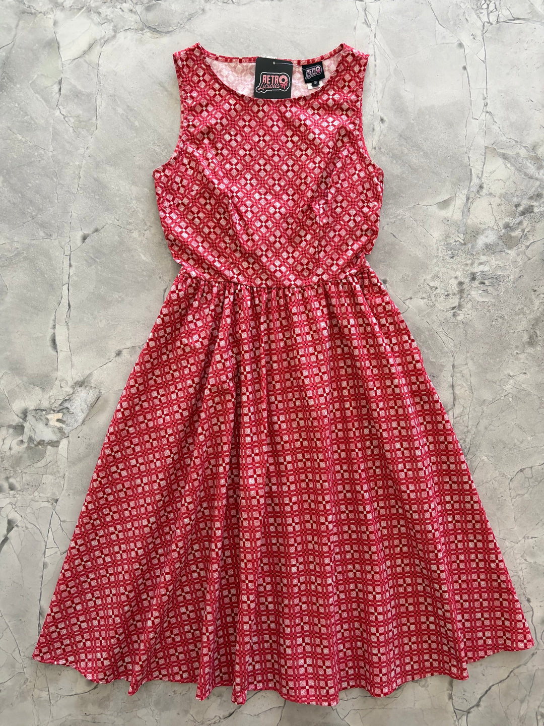 Red Diamond Midi Dress from KADOU Boutique