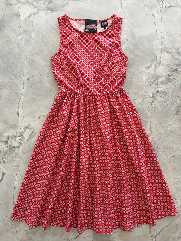 Red Diamond Midi Dress from KADOU Boutique