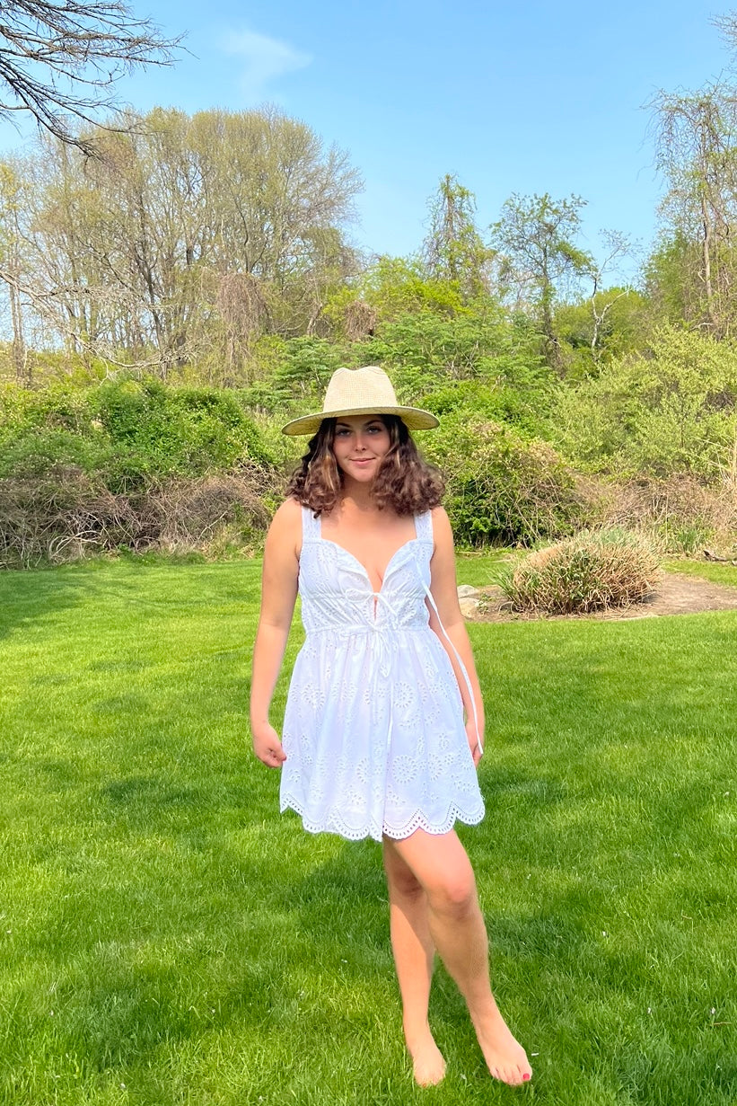 Louisa Eyelet Mini - White from KADOU Boutique