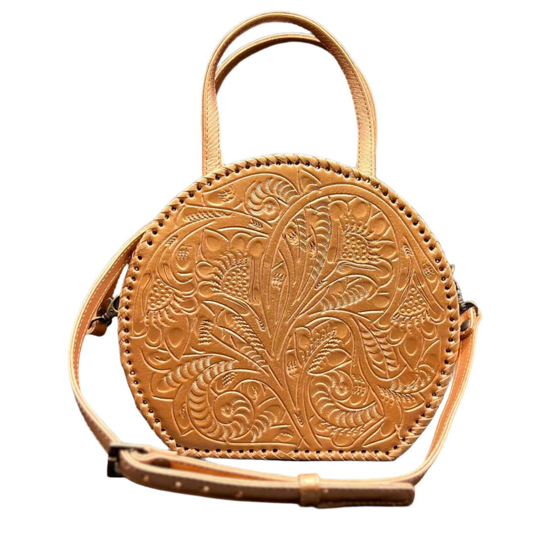 The Dixie | Hand-Tooled Leather Canteen Handbag