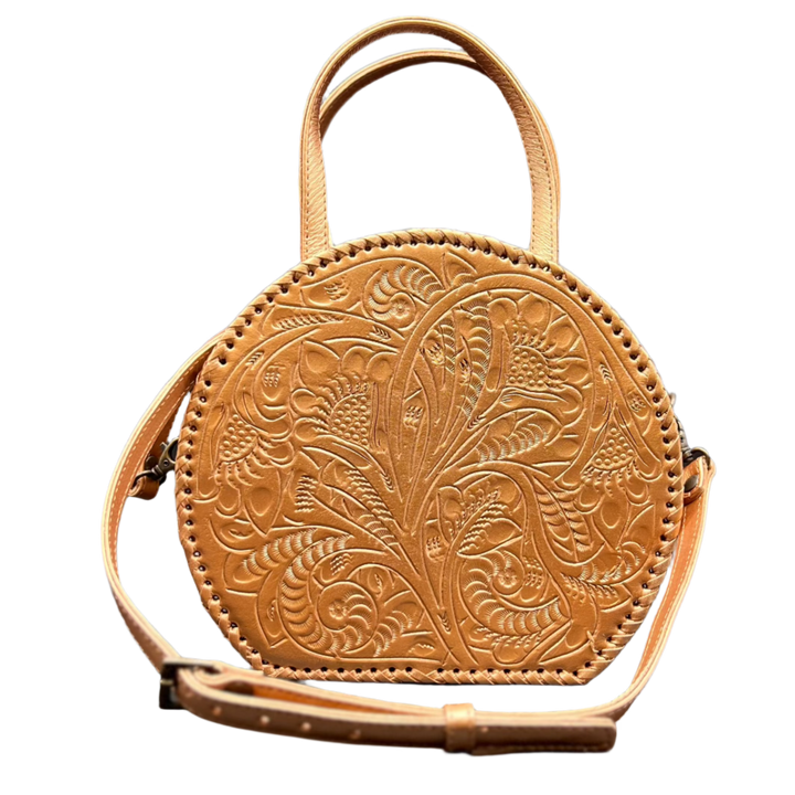 The Dixie | Hand-Tooled Leather Canteen Handbag
