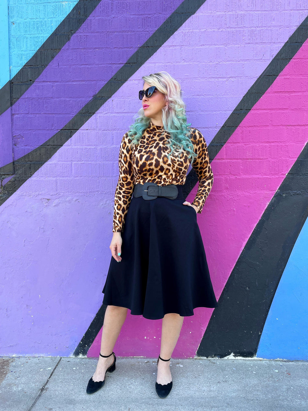 Leopard Mock Neck Top from KADOU Boutique