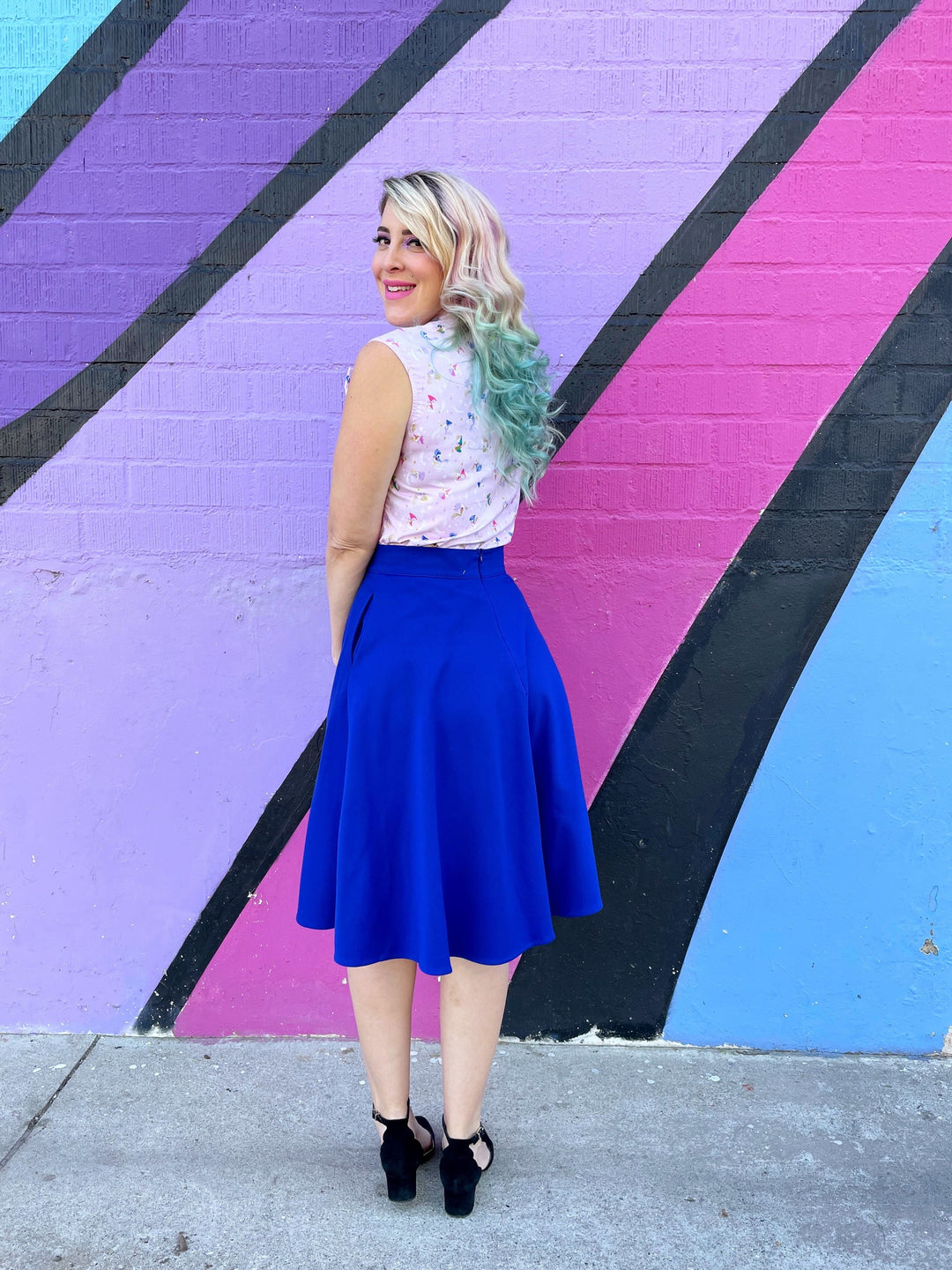 Charlotte Nova Skirt in Blue from KADOU Boutique