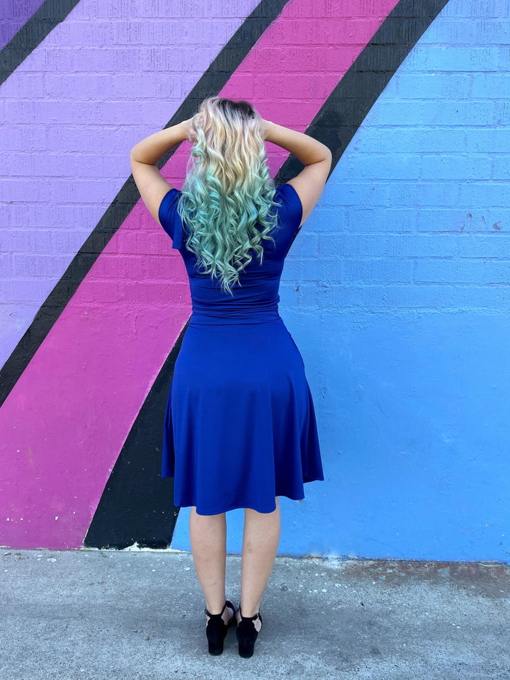 Bombshell Dress in Royal Blue from KADOU Boutique