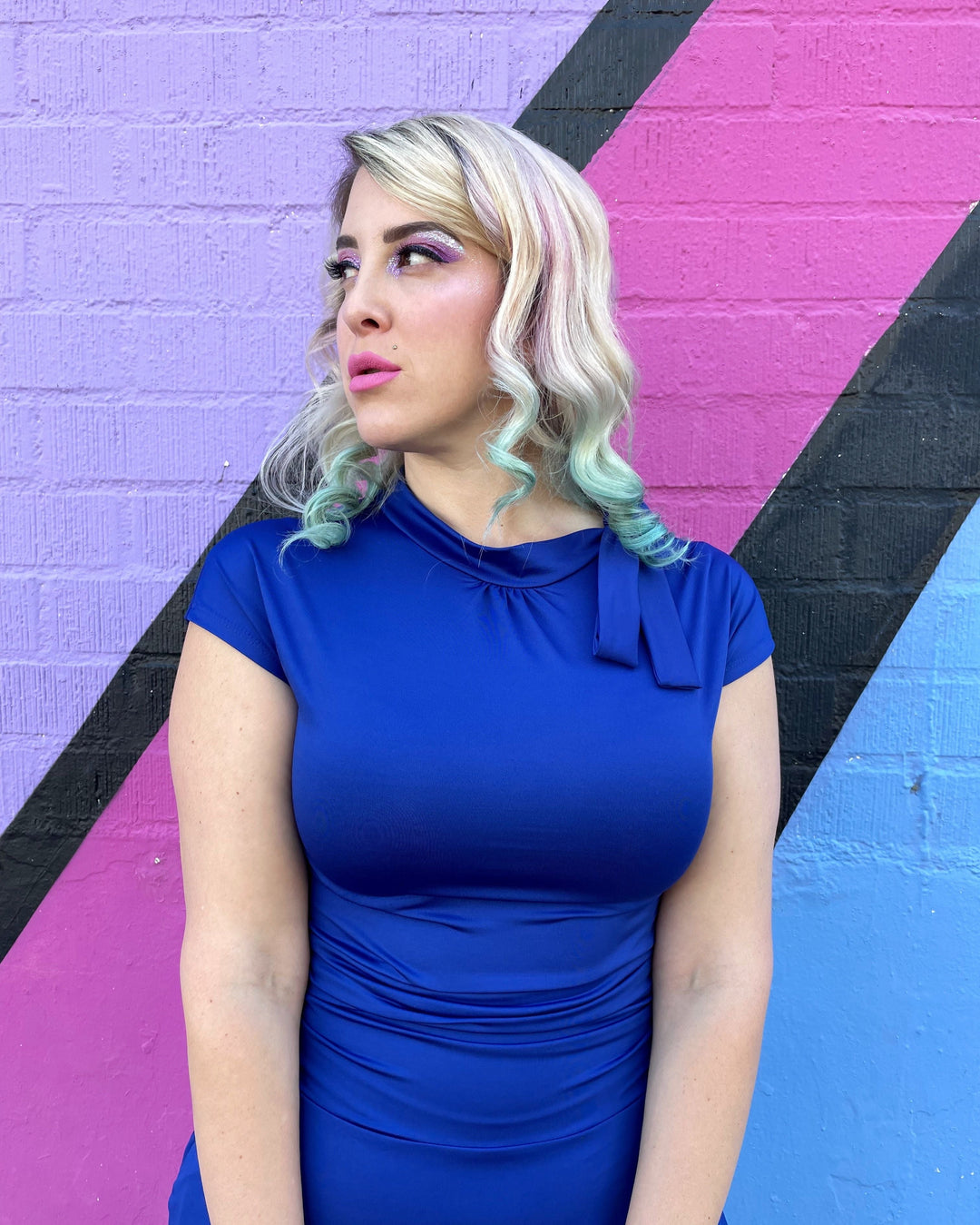 Bombshell Dress in Royal Blue from KADOU Boutique