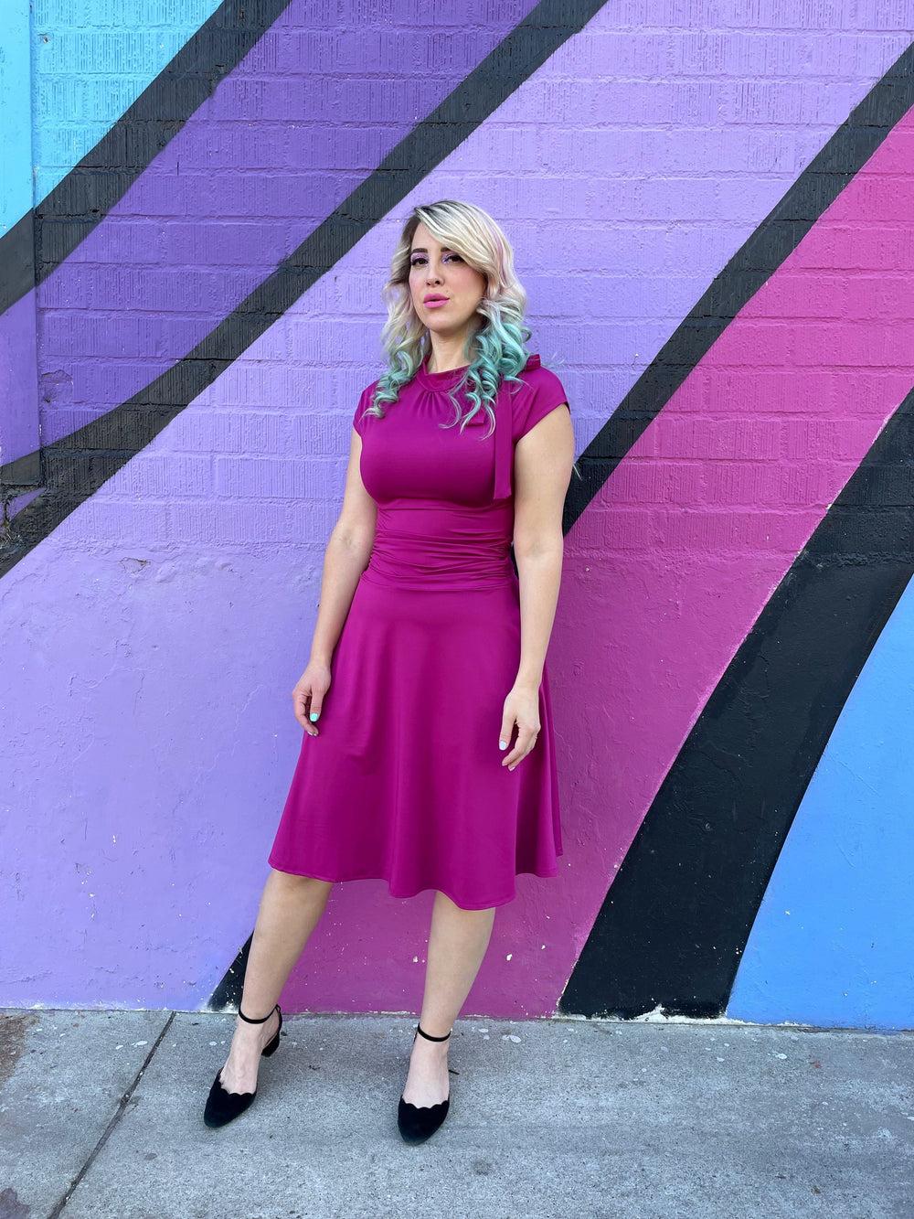 Bombshell Dress in Magenta - 2X Only from KADOU Boutique