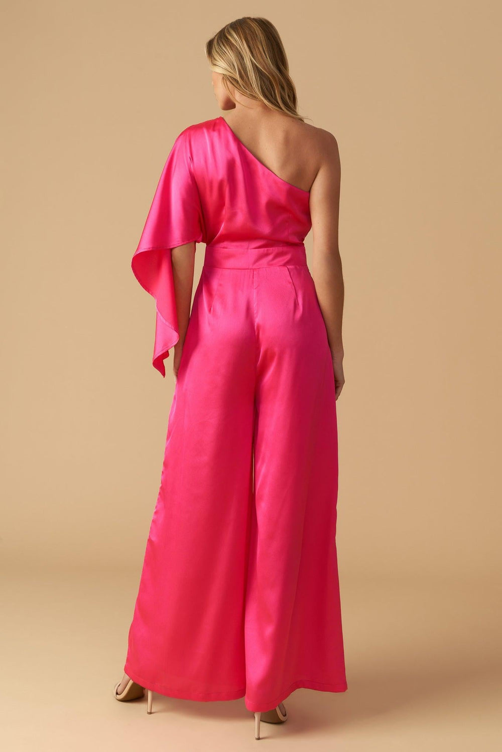 Down Memory Lane Woven Satin Jumpsuit from KADOU Boutique