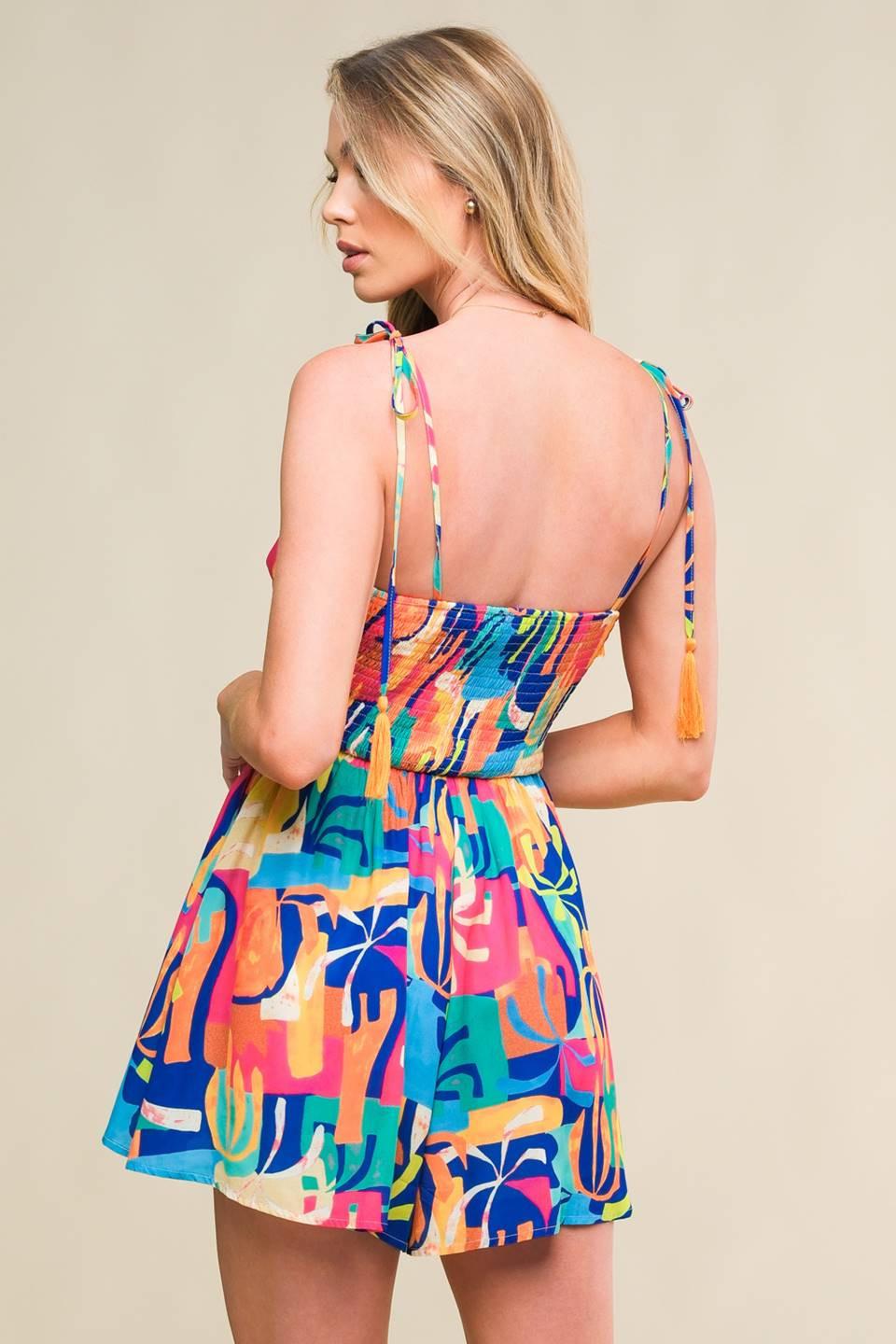 Be Blissfully Happy Woven Romper from KADOU Boutique