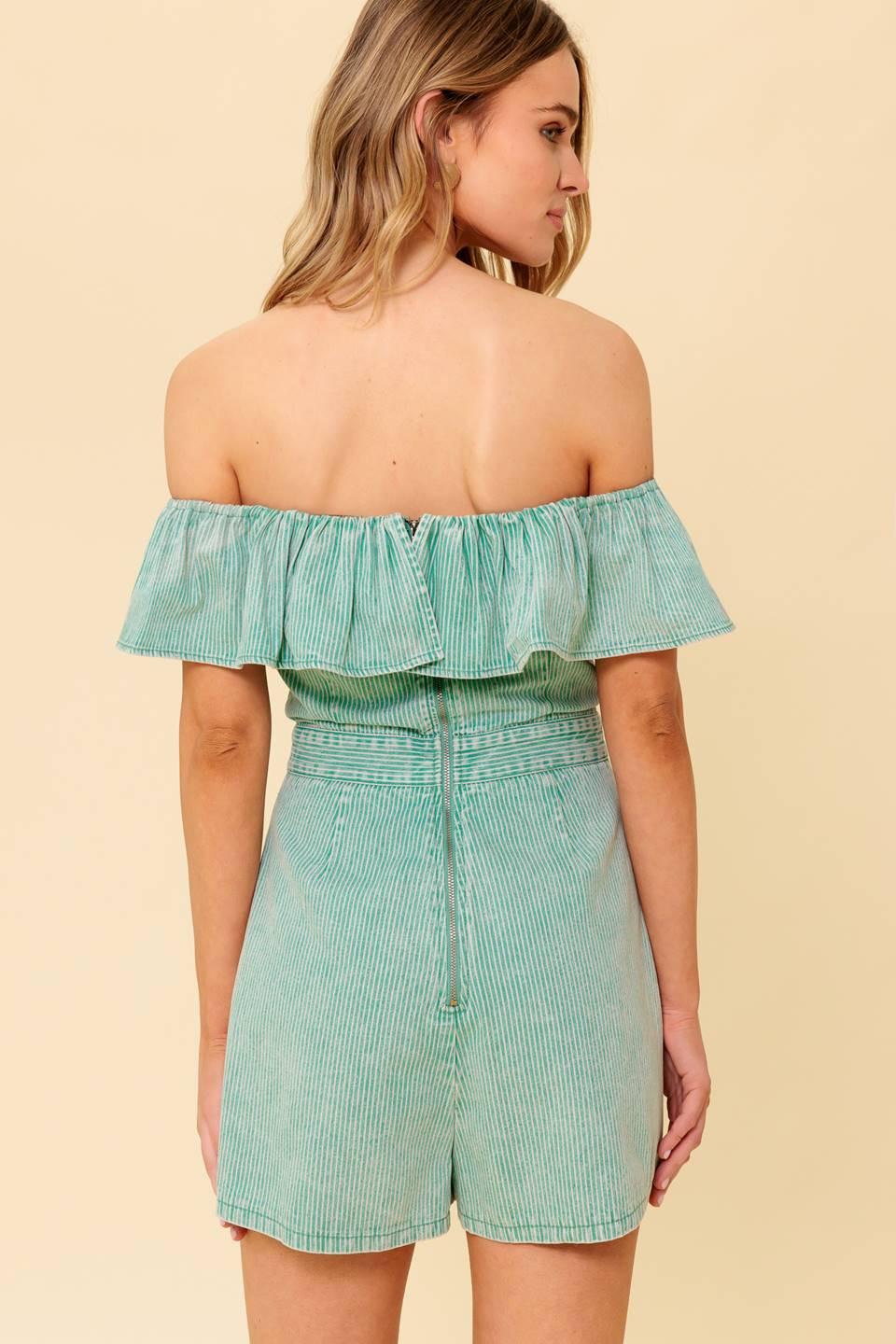 Yours to Keep Navy Woven Romper from KADOU Boutique