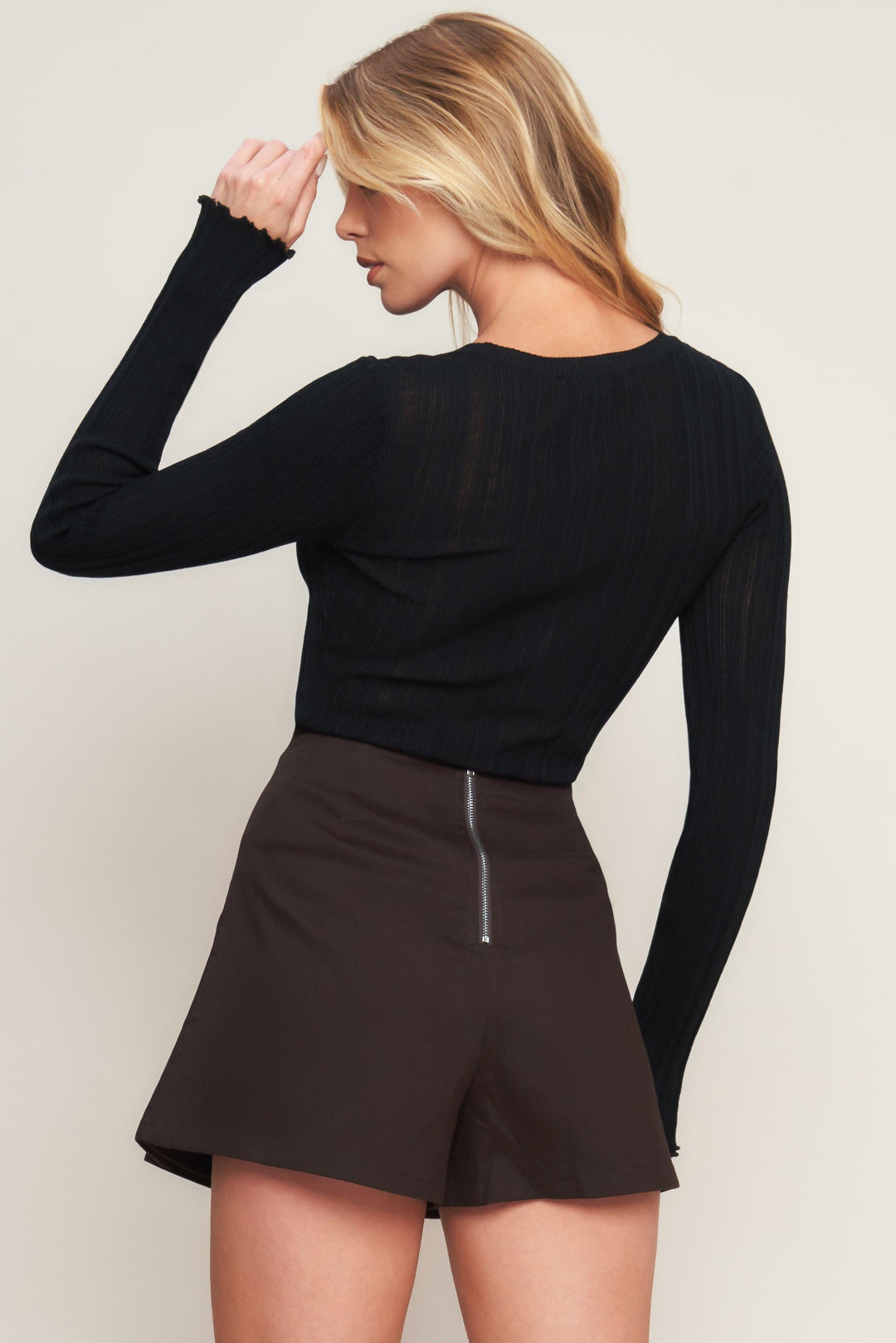 Serene Chicness Woven Skort from KADOU Boutique