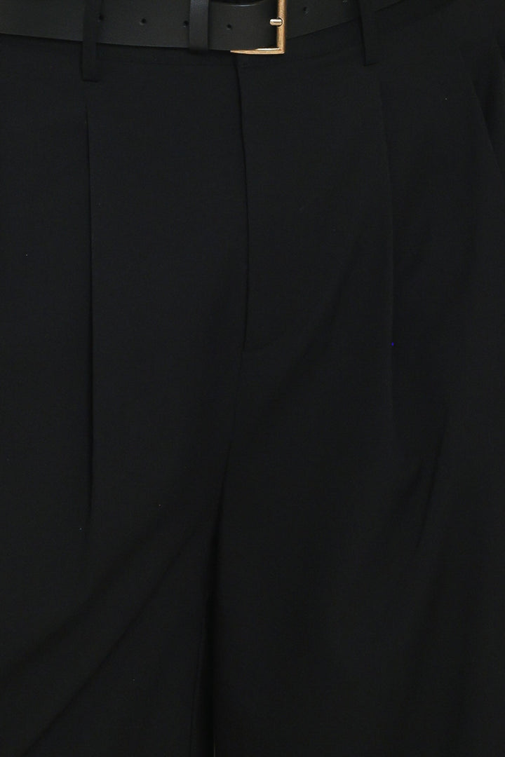 CITY CINCH BLACK/BROWN BELTED WIDE-LEG PANTS