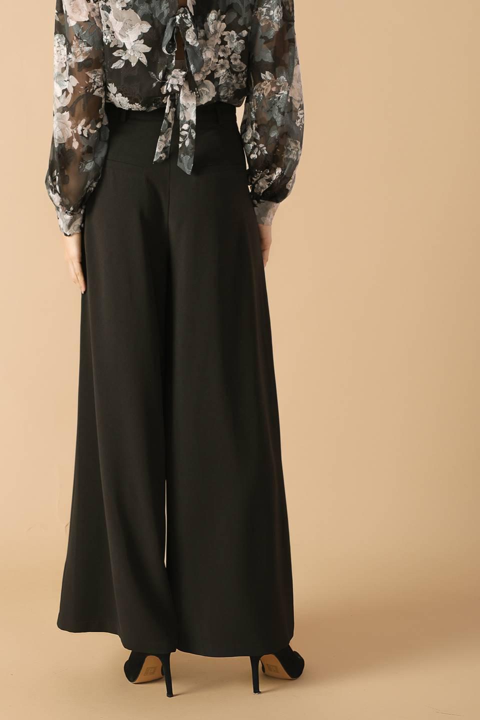 Sweet Harmony Black Woven Pants from KADOU Boutique