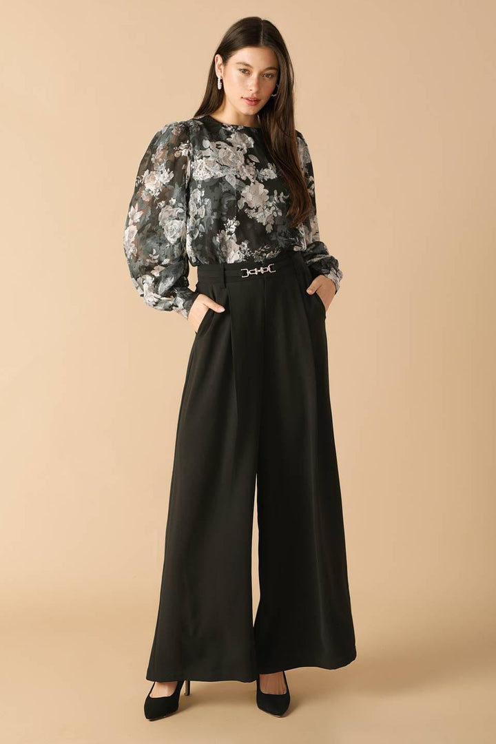 SWEET HARMONY BLACK WOVEN PANTS