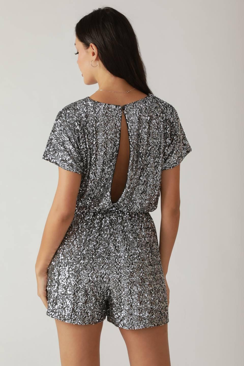 Time Flies Sequin Romper from KADOU Boutique