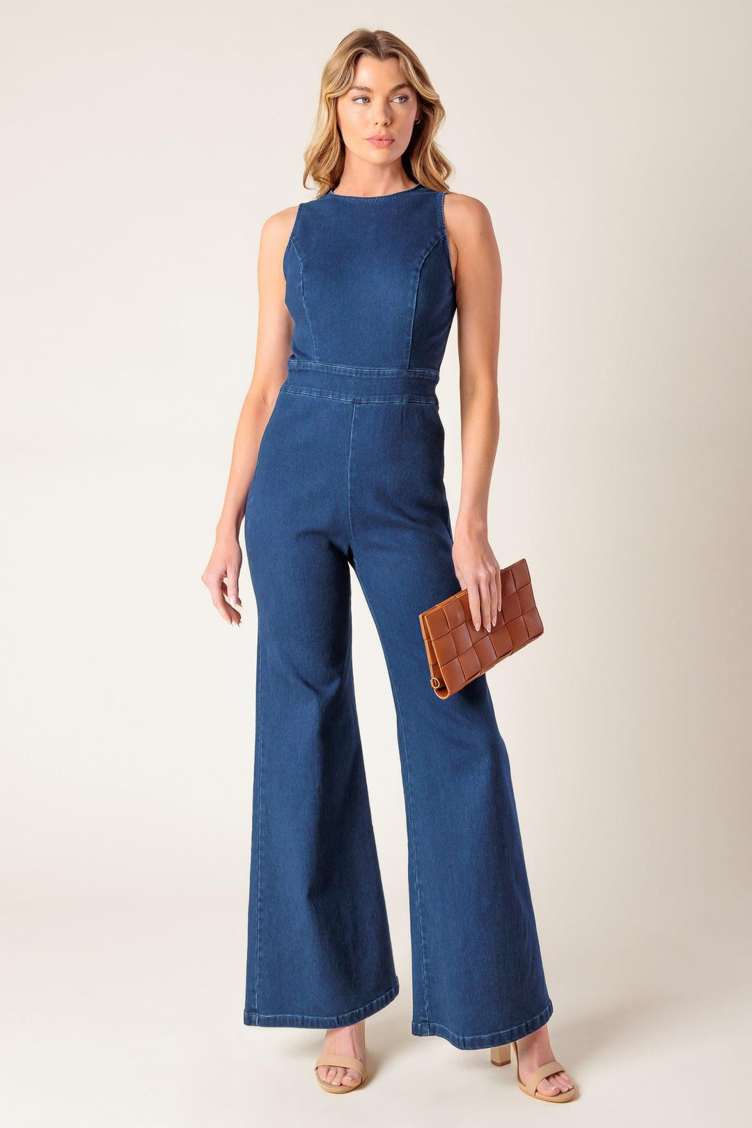 Book Nook Medium Indigo Denim Jumpsuit from KADOU Boutique