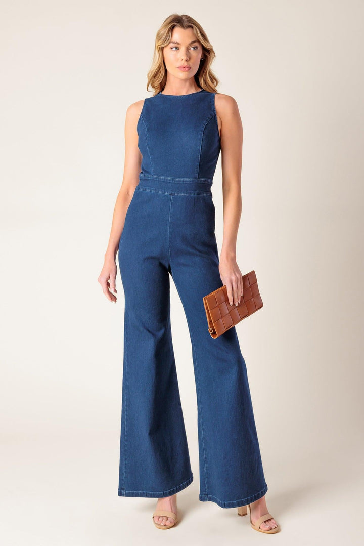 Book Nook Medium Indigo Denim Jumpsuit from KADOU Boutique