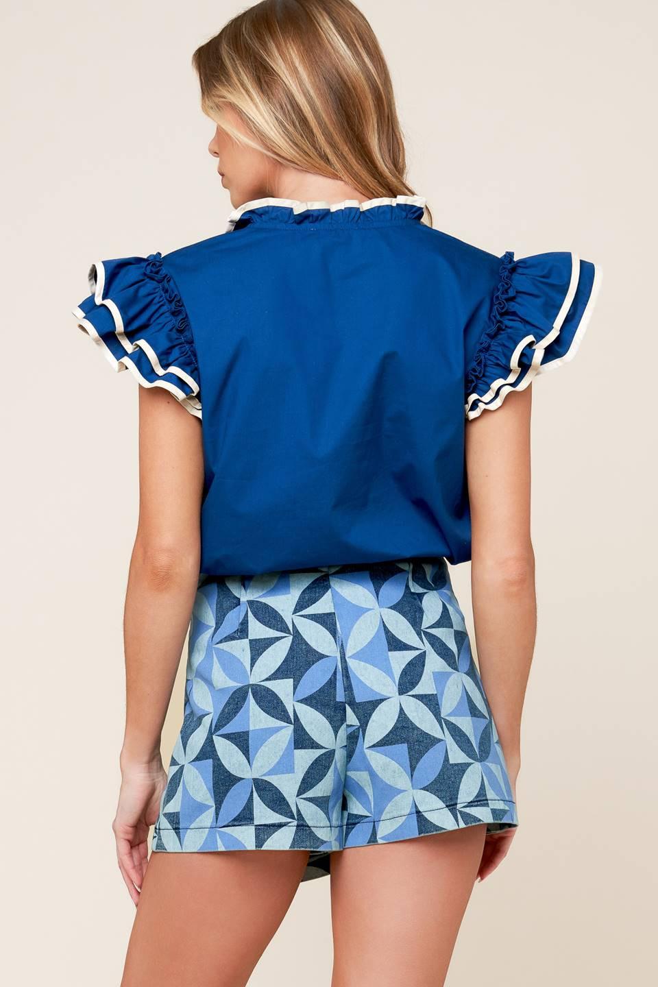 Enticing Darling Blue Denim Skort from KADOU Boutique