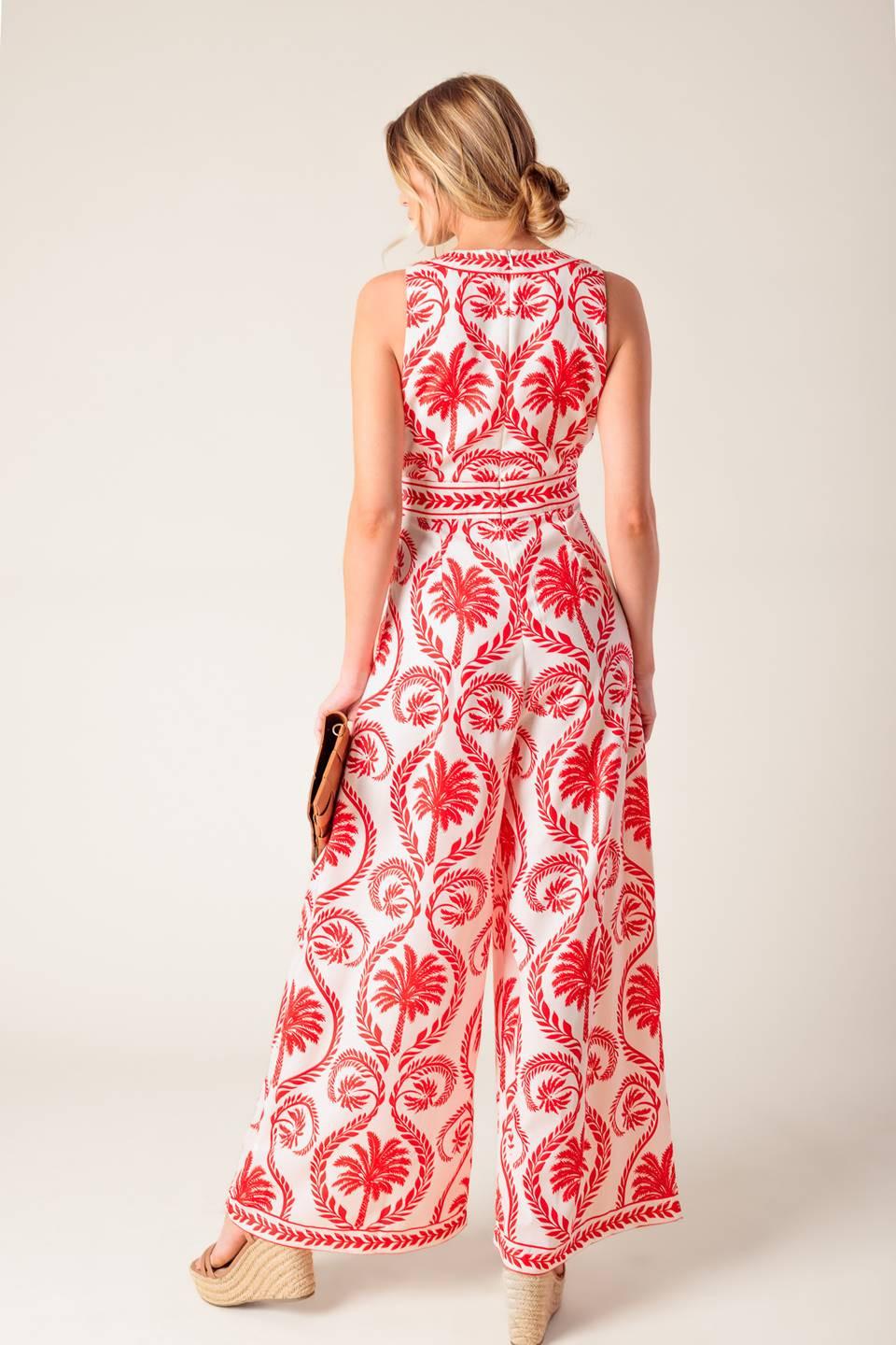 Colette Dream Red Woven Jumpsuit from KADOU Boutique