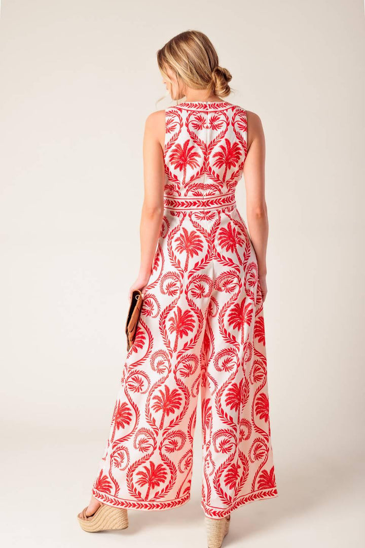 Colette Dream Red Woven Jumpsuit from KADOU Boutique
