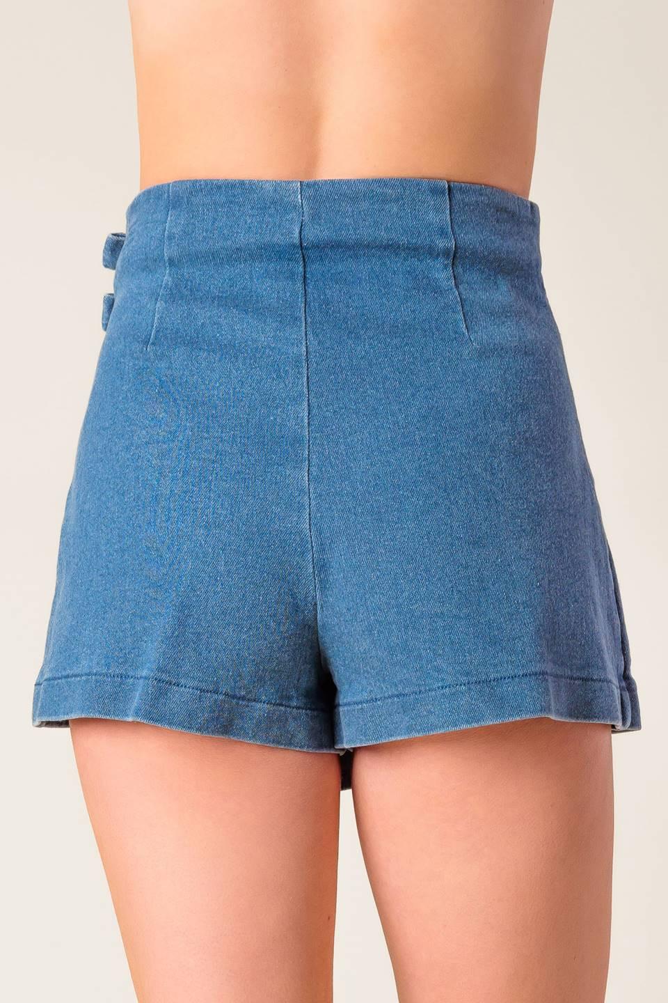 Distant Echoes Denim Skort from KADOU Boutique