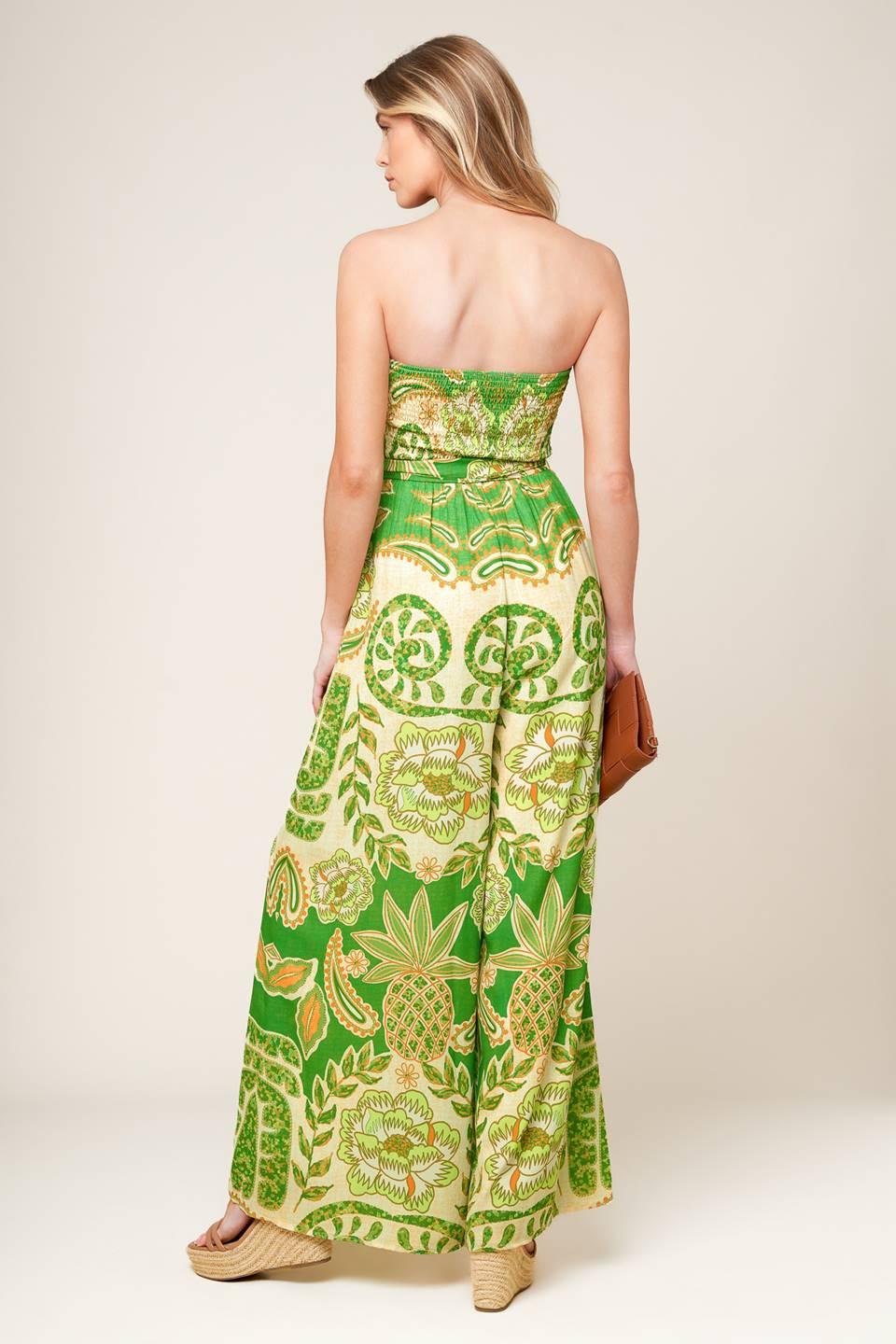 Cameron Meadow Green Woven Jumpsuit from KADOU Boutique