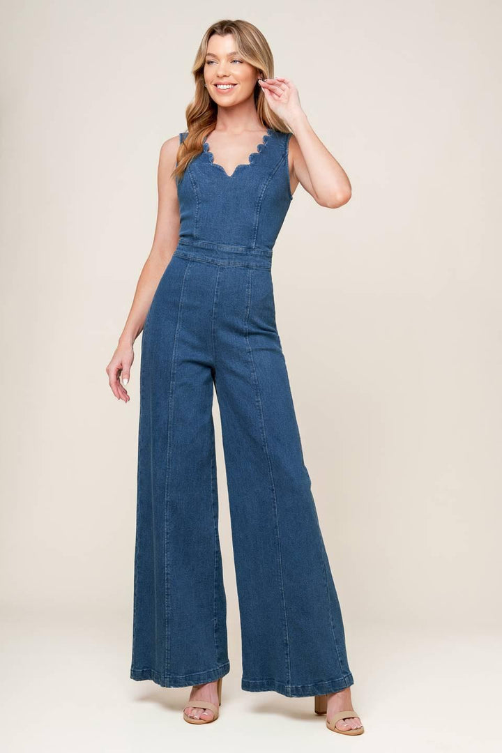 Where the Night Medium Indigo Denim Jumpsuit from KADOU Boutique