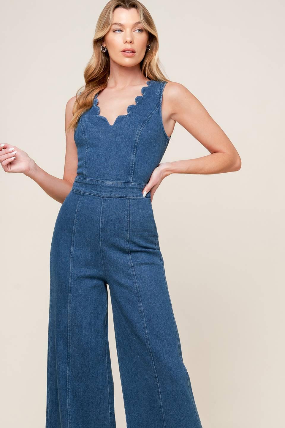 Where the Night Medium Indigo Denim Jumpsuit from KADOU Boutique
