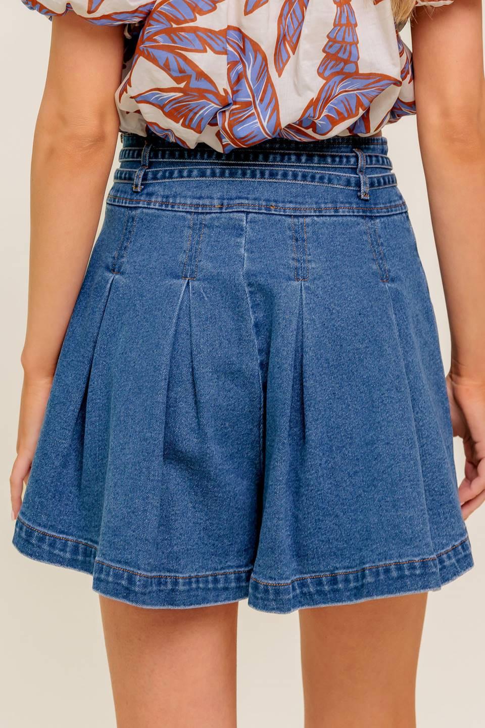 Dreammist Medium Indigo Denim Skort from KADOU Boutique