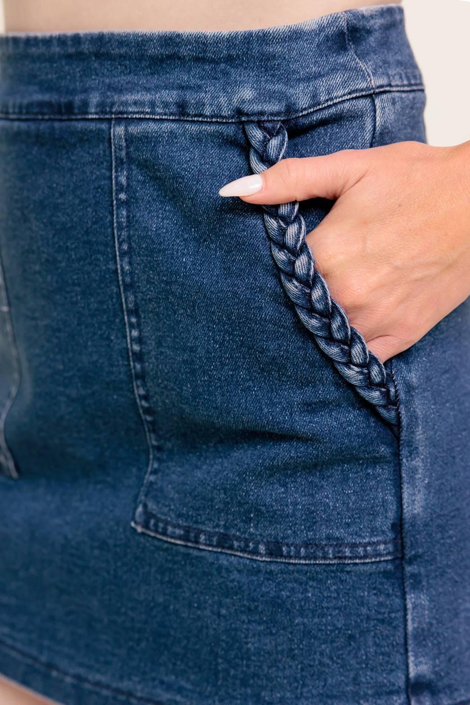 Moonlight Embrace Medium Indigo Denim Skort from KADOU Boutique
