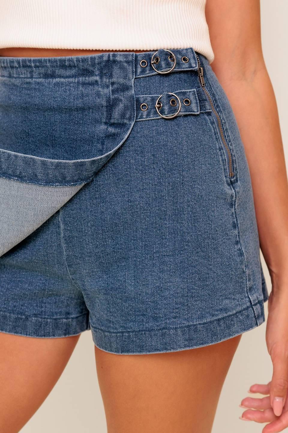 Wild Blue Mornings Denim Skort from KADOU Boutique