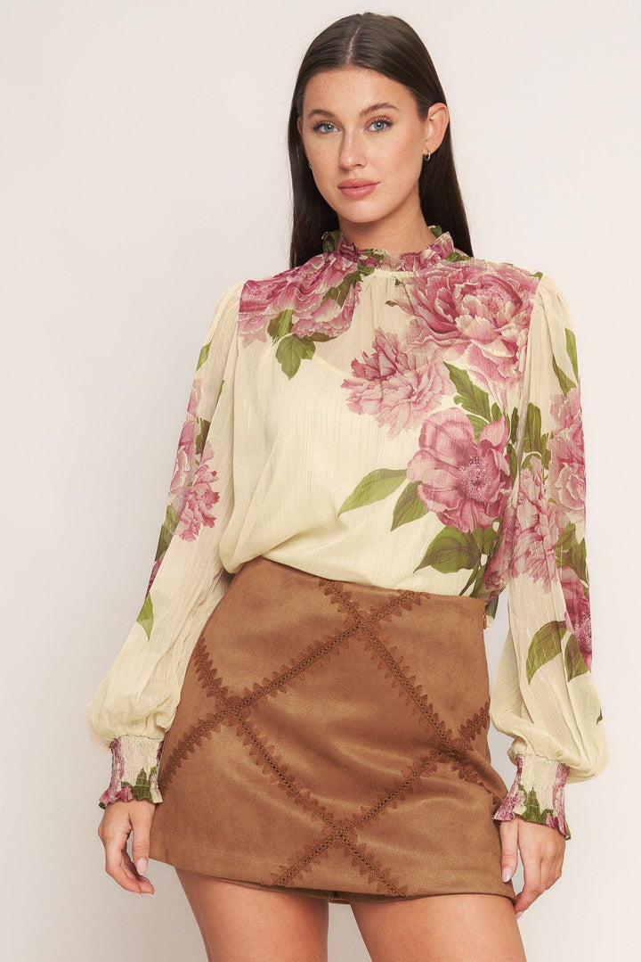 Terra Patch Faux Suede Skort from KADOU Boutique