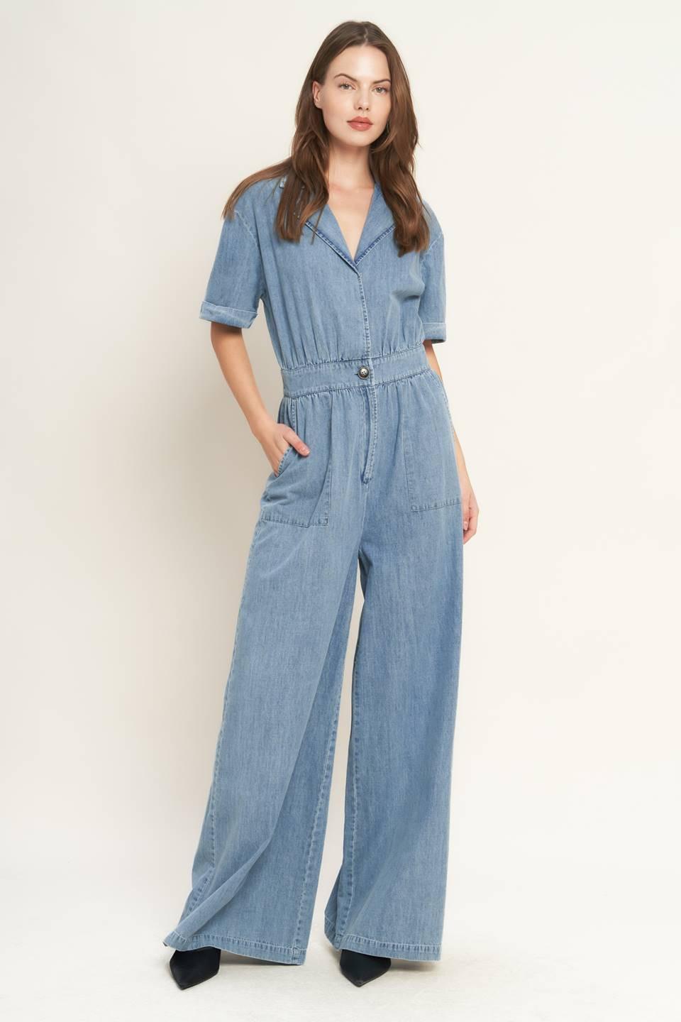Quiet Luxury Lightweight Denim Jumpsuit from KADOU Boutique