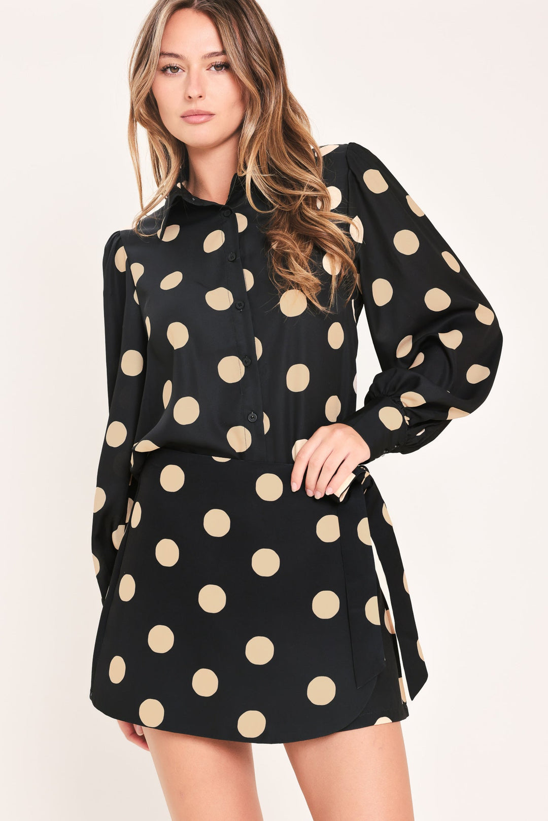 Modern Muse Printed Wrap-Front Side-Tie Skort from KADOU Boutique