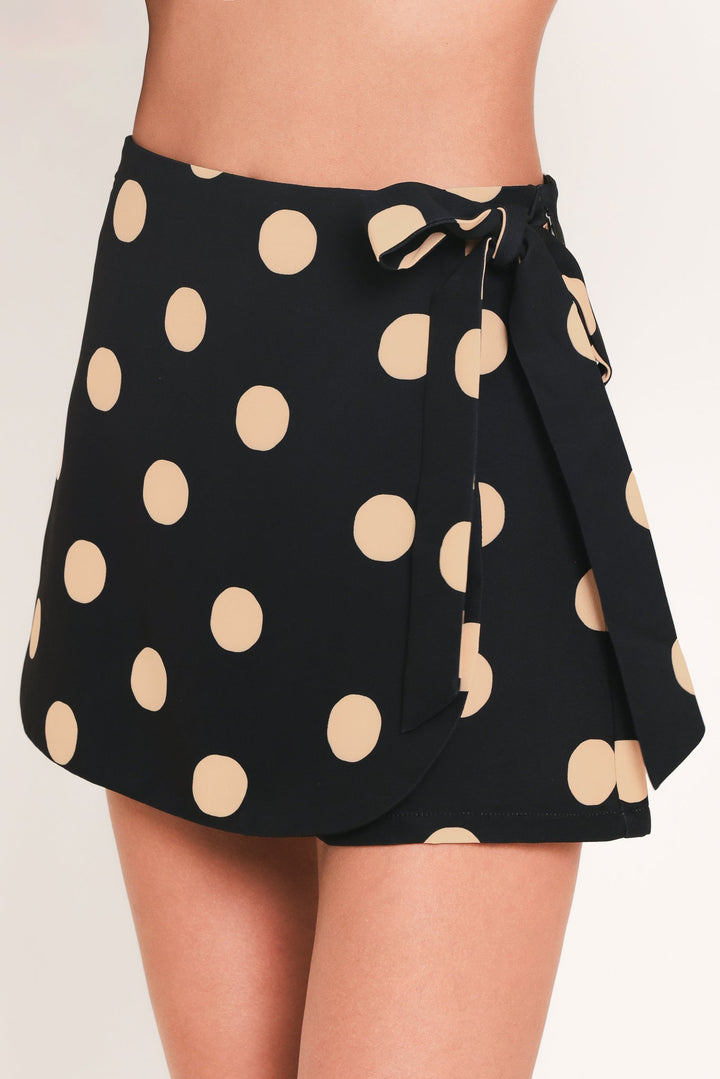 Modern Muse Printed Wrap-Front Side-Tie Skort from KADOU Boutique