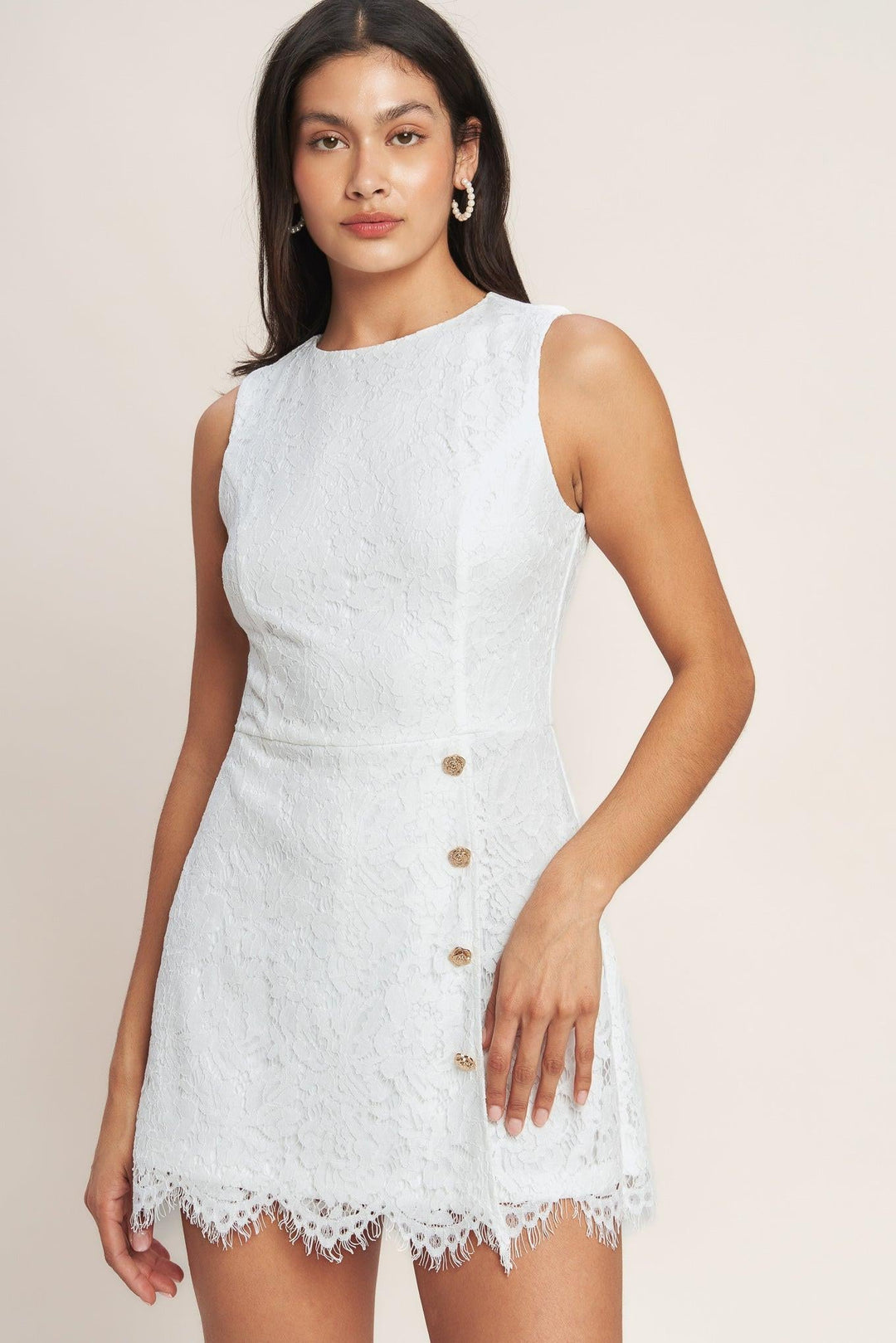 Confidently Yours Woven Lace Skort Romper from KADOU Boutique